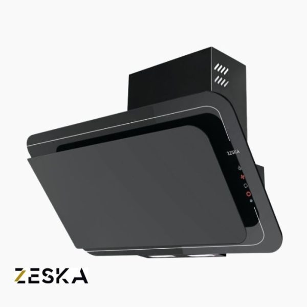 تصویر هود لمسی آشپزخانه زسکا مدل H75t با طراحی مدرن، صدای کم و صفحه کنترل لمسی شیشه‌ای